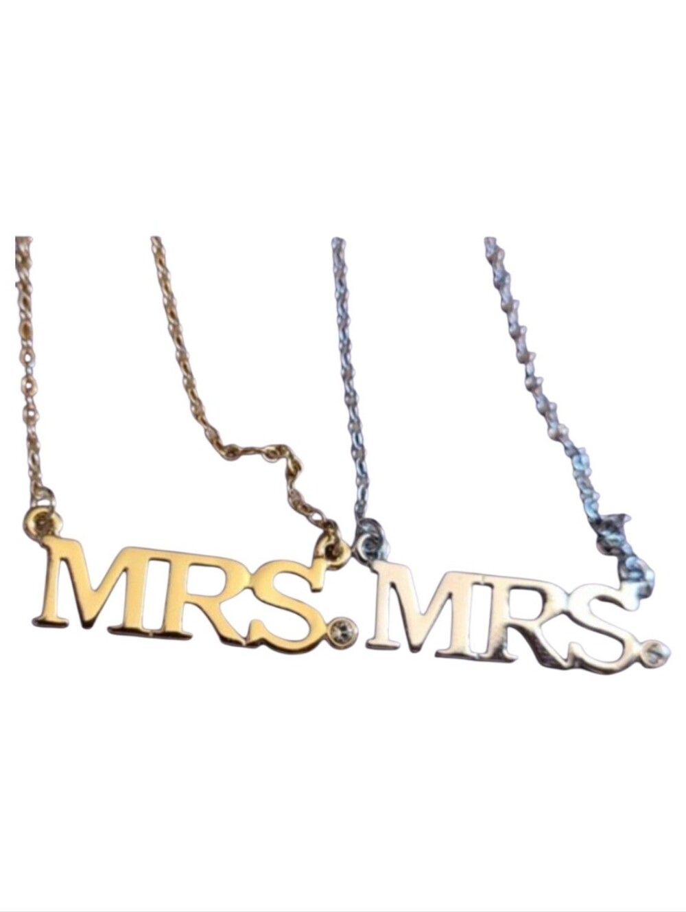 🥳4/$75!🥳 Wedding Gift! Dual-Tone MRS. Pendant Necklace — Gold Or Silver